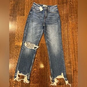 flying monkey straight leg jeans in dark wash